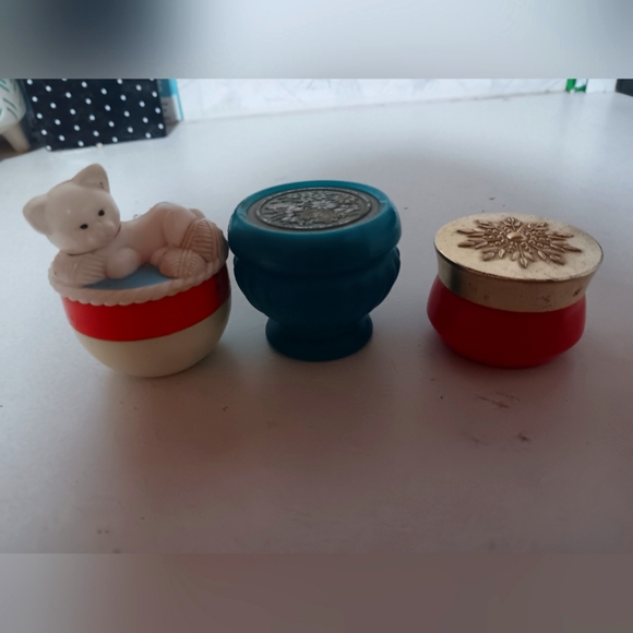 !*3 Vintage Avon Cream Sachet .66 oz Decorative Jars - Picture 1 of 4